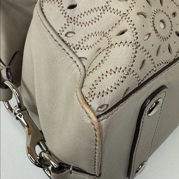 Coach Ashley Laser Cut Tossed Leather Satchel in Grey Taupe F22488 2013 - Picture 12 of 16